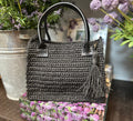RAFFIA TOTE BLACK