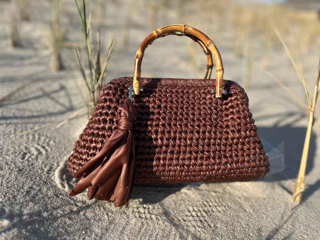 BAMBOO CLUTCH BROWN