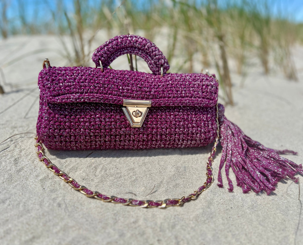 EAST WEST COTTON METALLIC FUCHSIA