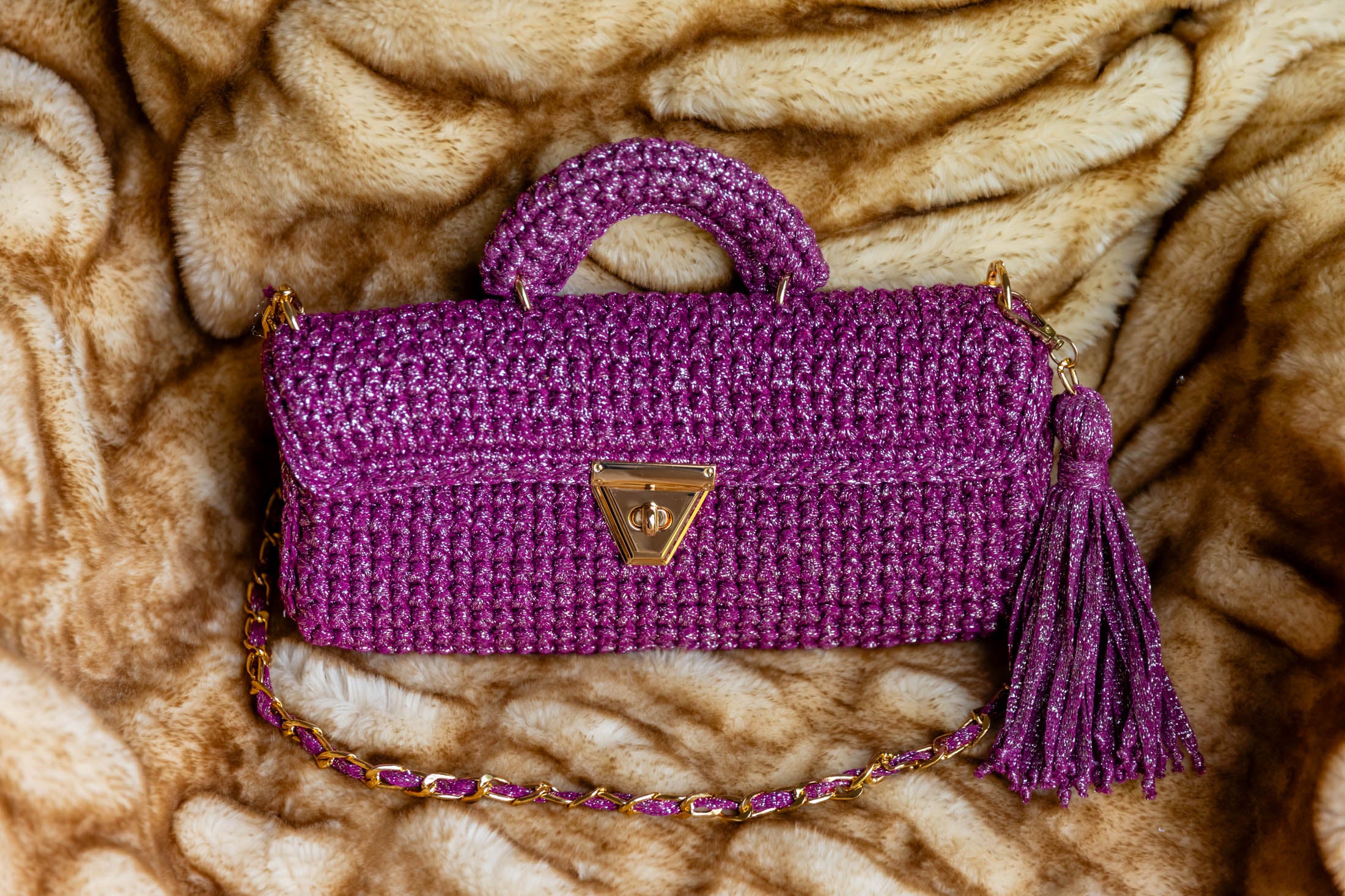 EAST WEST COTTON METALLIC FUCHSIA