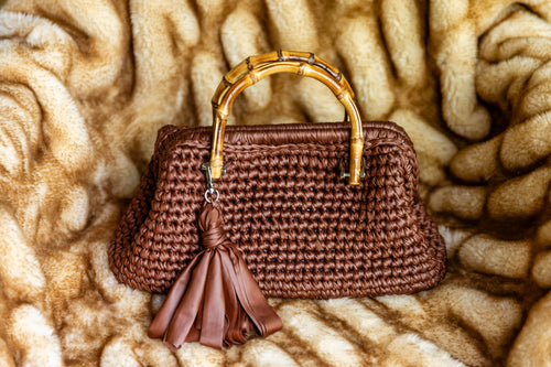 BAMBOO CLUTCH BROWN