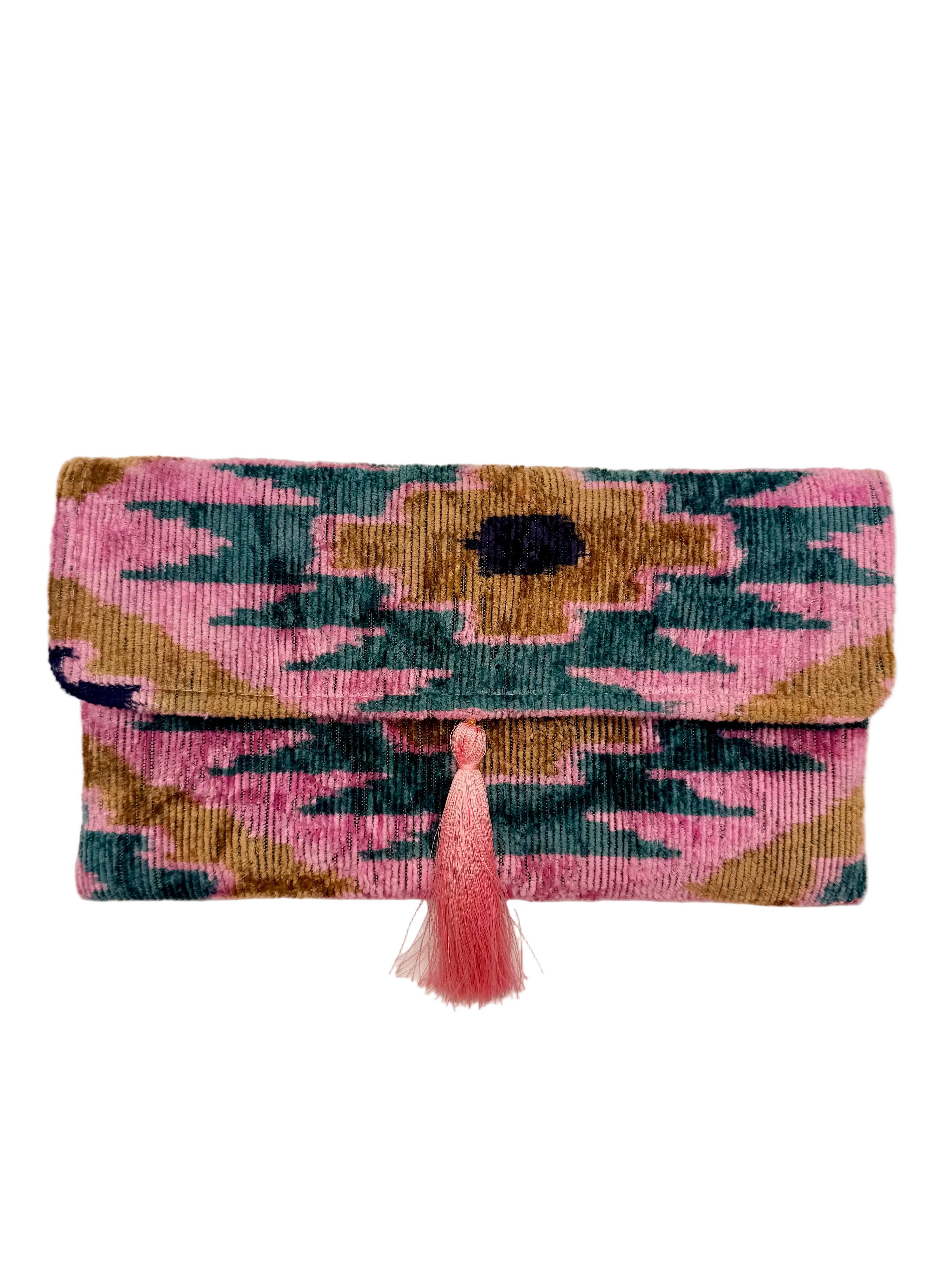 Meertens Luxury Silk Cotton Blend Envelope Clutch