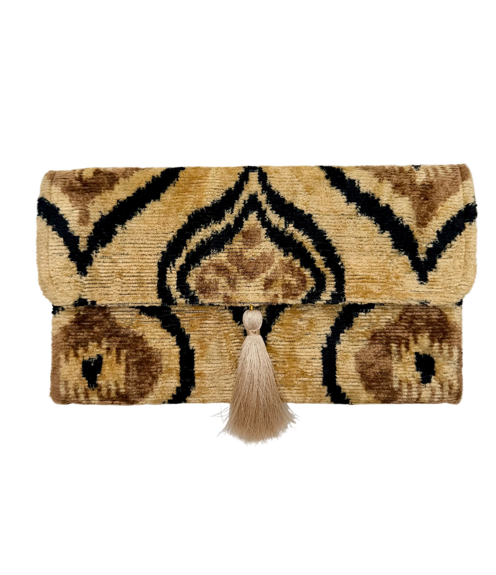 Meertens Luxury Silk Cotton Blend Envelope Clutch