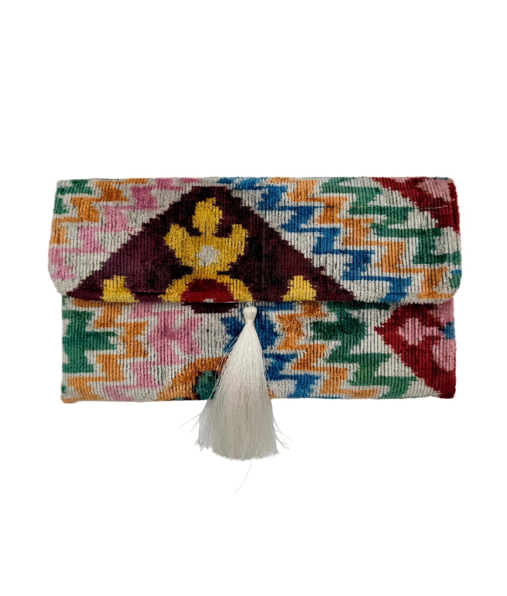 Meertens Luxury Silk Cotton Blend Envelope Clutch