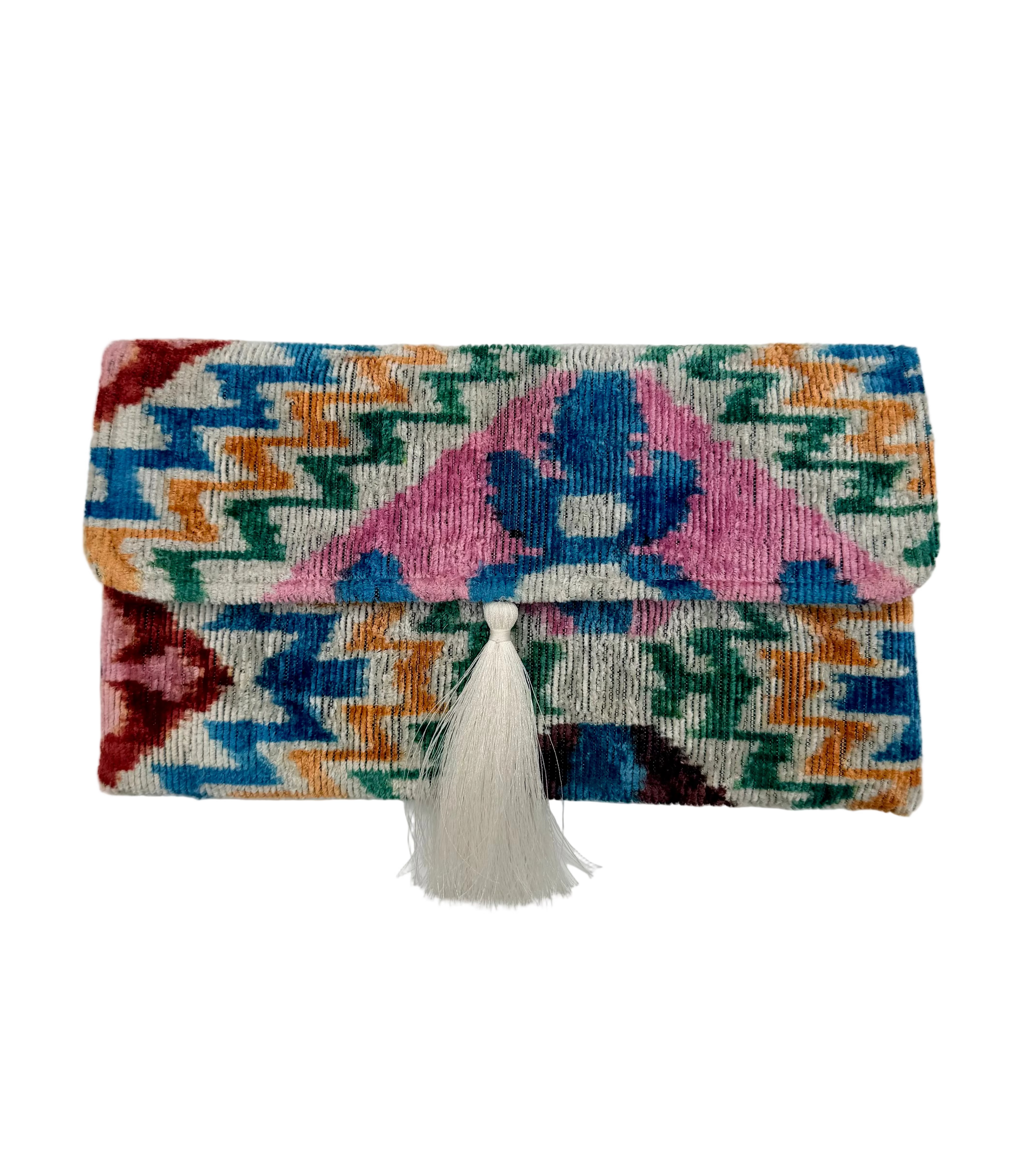 Meertens Luxury Silk Cotton Blend Envelope Clutch