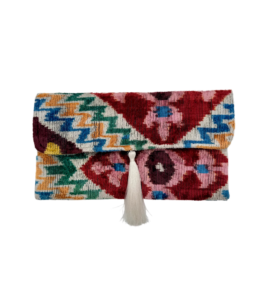 Meertens Luxury Silk Cotton Blend Envelope Clutch