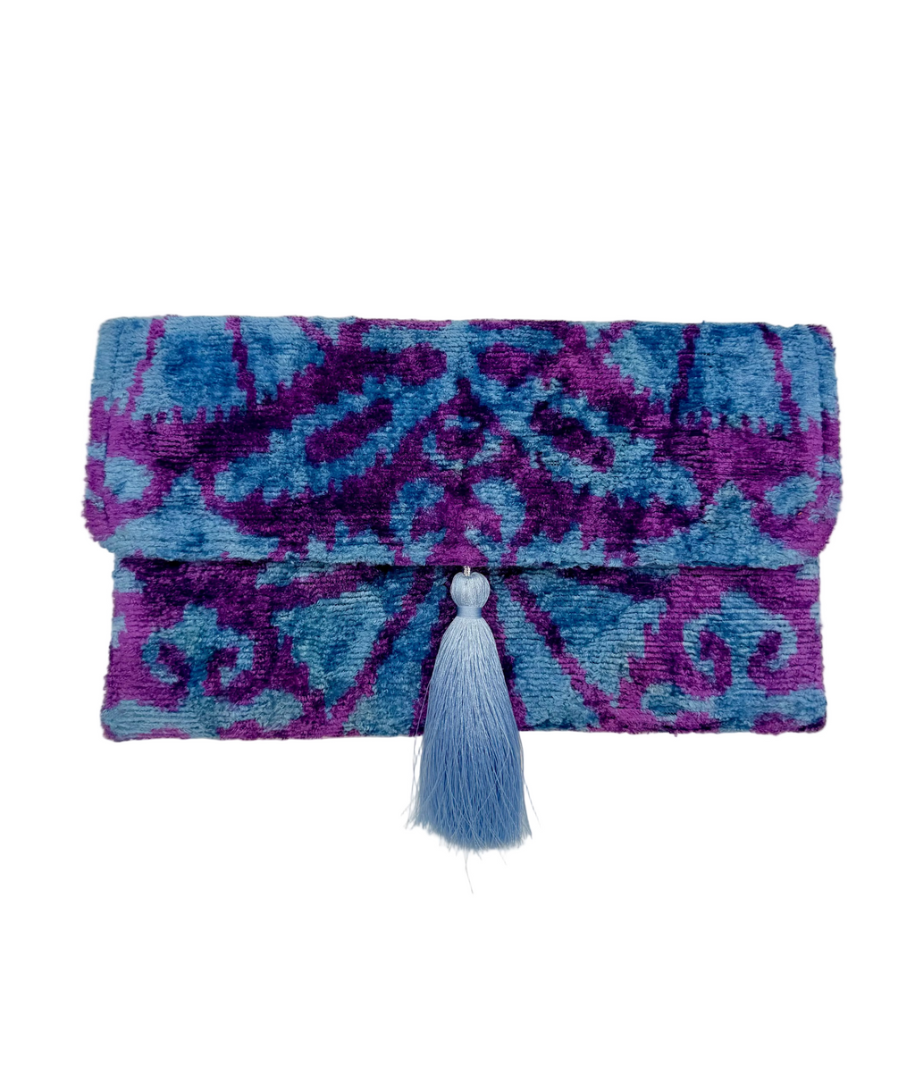 Meertens Luxury Silk Cotton Blend Envelope Clutch