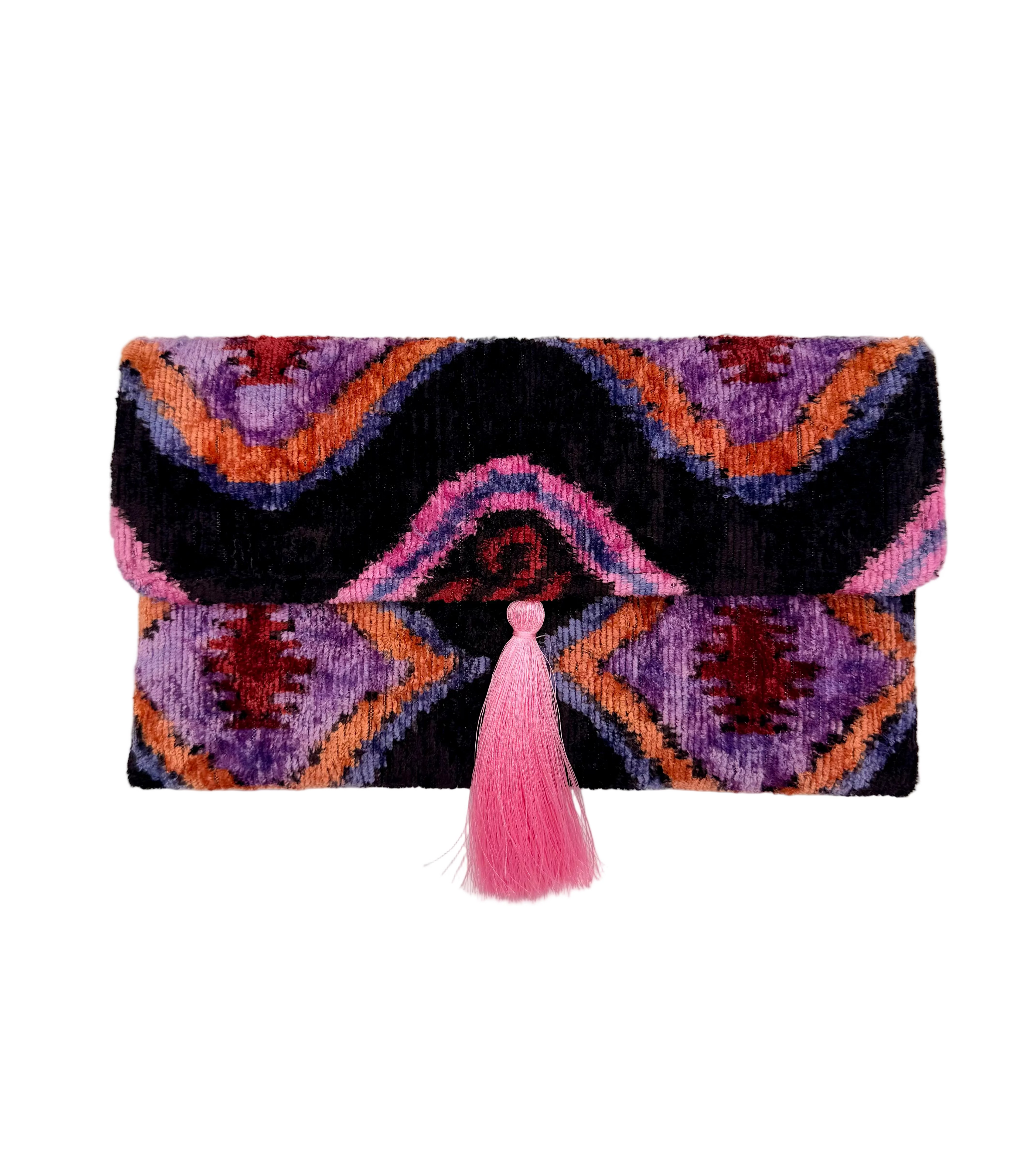Meertens Luxury Silk Cotton Blend Envelope Clutch