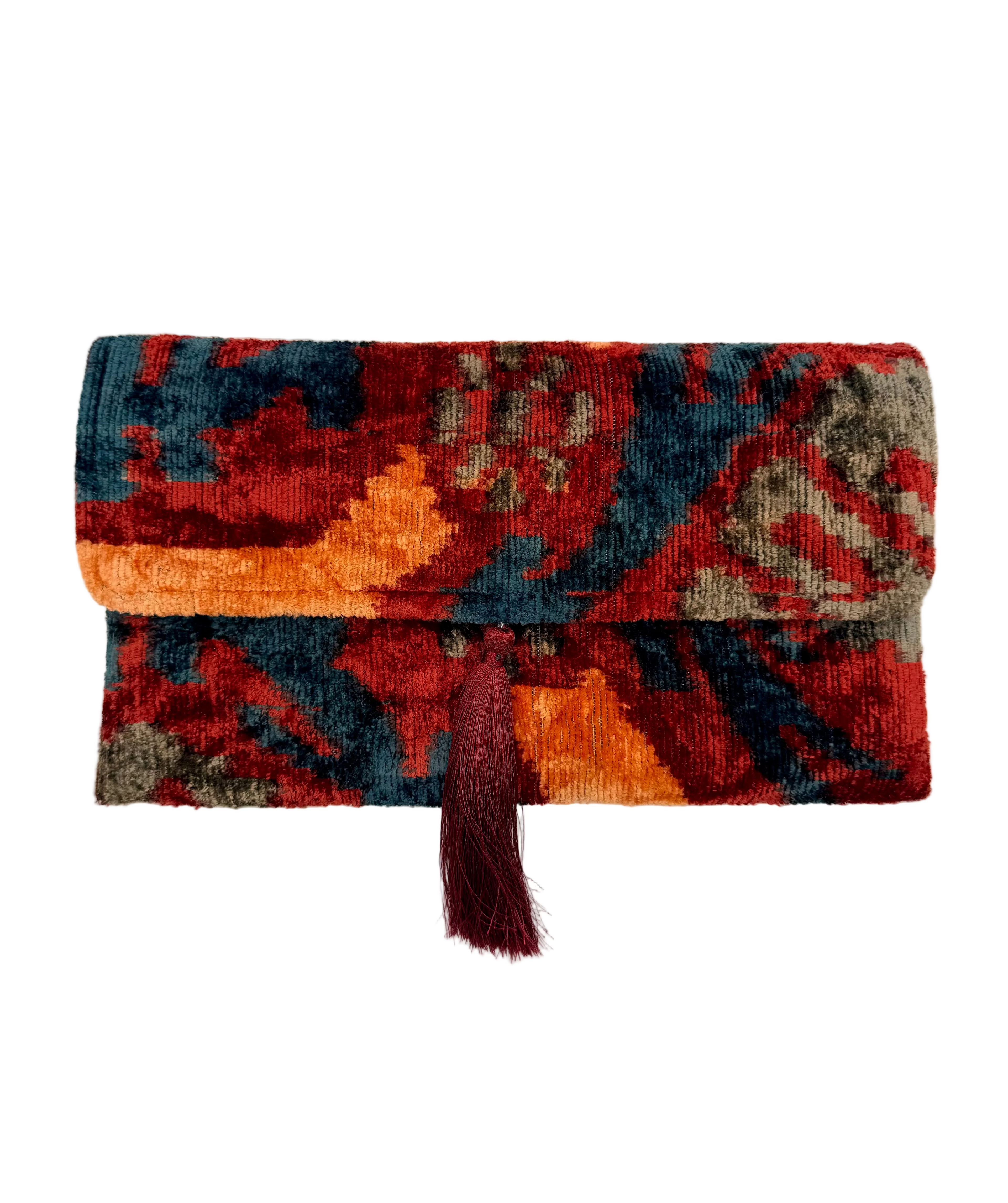 Meertens Luxury Silk Cotton Blend Envelope Clutch