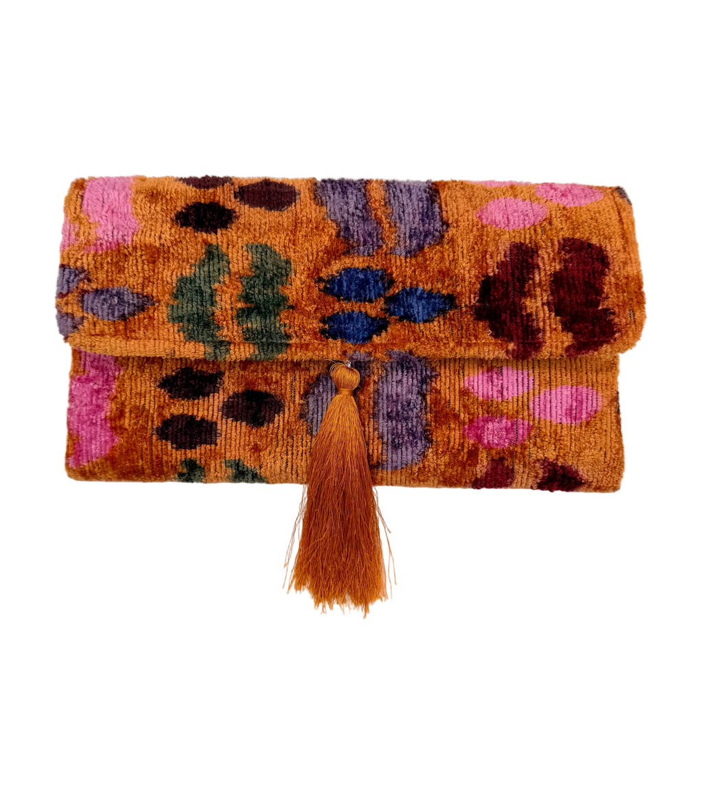Meertens Luxury Silk Cotton Blend Envelope Clutch