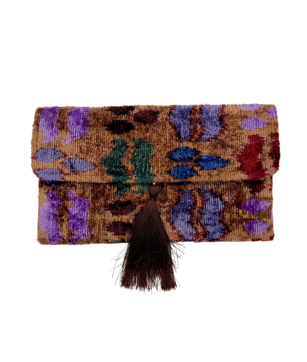 Meertens Luxury Silk Cotton Blend Envelope Clutch
