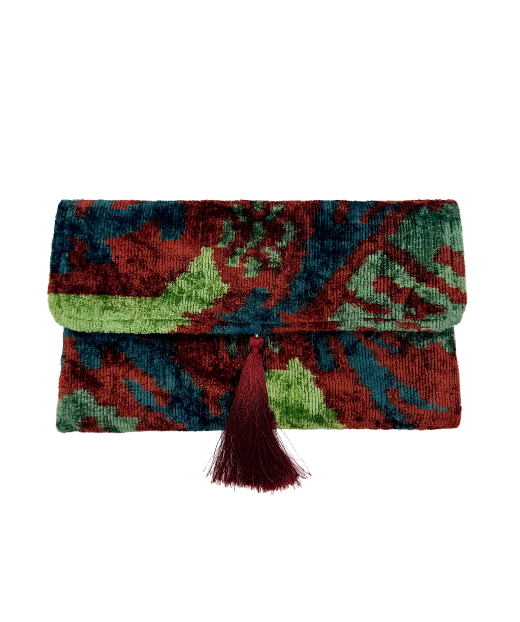 Meertens Luxury Silk Cotton Blend Envelope Clutch