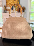 Woven Suede Handbag